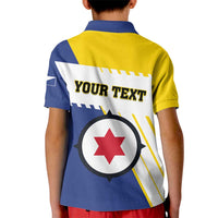 Personalised British Leeward Islands Kid Polo Shirt Tropical Flower Grunge Style