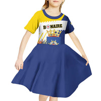 Personalised British Leeward Islands Kid Short Sleeve Dress Tropical Flower Grunge Style