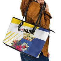 British Leeward Islands Leather Tote Bag Tropical Flower Grunge Style
