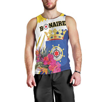 Personalised British Leeward Islands Men Tank Top Tropical Flower Grunge Style