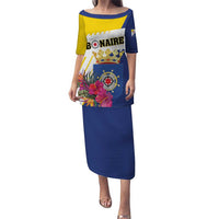 Personalised British Leeward Islands Puletasi Tropical Flower Grunge Style