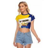 Personalised British Leeward Islands Raglan Cropped T Shirt Tropical Flower Grunge Style