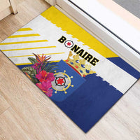 British Leeward Islands Rubber Doormat Tropical Flower Grunge Style