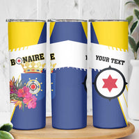 Personalised British Leeward Islands Skinny Tumbler Tropical Flower Grunge Style