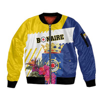 Personalised British Leeward Islands Sleeve Zip Bomber Jacket Tropical Flower Grunge Style