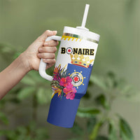 Personalised British Leeward Islands Tumbler With Handle Tropical Flower Grunge Style