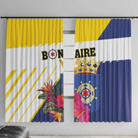 British Leeward Islands Window Curtain Tropical Flower Grunge Style