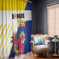 British Leeward Islands Window Curtain Tropical Flower Grunge Style