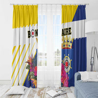 British Leeward Islands Window Curtain Tropical Flower Grunge Style