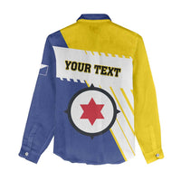 Personalised British Leeward Islands Women Casual Shirt Tropical Flower Grunge Style