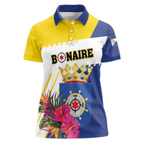 Personalised British Leeward Islands Women Polo Shirt Tropical Flower Grunge Style