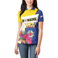 Personalised British Leeward Islands Women Polo Shirt Tropical Flower Grunge Style