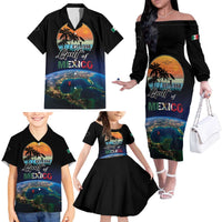 Personalized Gulf Of Mexico Est 1550 Family Matching Off The Shoulder Long Sleeve Dress and Hawaiian Shirt Gulf Of Mexico From Space