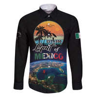 Personalized Gulf Of Mexico Est 1550 Family Matching Off Shoulder Short Dress and Hawaiian Shirt Gulf Of Mexico From Space