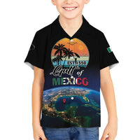 Personalized Gulf Of Mexico Est 1550 Family Matching Short Sleeve Bodycon Dress and Hawaiian Shirt Gulf Of Mexico From Space
