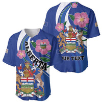 Personalized Canada Alberta Province Baseball Jersey Wild Rose Fortis et liber