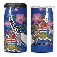 Personalized Canada Alberta Province 4 in 1 Can Cooler Tumbler Wild Rose Fortis et liber