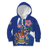 Personalized Canada Alberta Province Kid Hoodie Wild Rose Fortis et liber