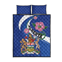 Canada Alberta Province Quilt Bed Set Wild Rose Fortis et liber