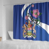 Canada Alberta Province Shower Curtain Wild Rose Fortis et liber