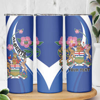 Personalized Canada Alberta Province Skinny Tumbler Wild Rose Fortis et liber