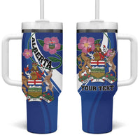 Personalized Canada Alberta Province Tumbler With Handle Wild Rose Fortis et liber