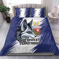 Canada Northwest Territories Bedding Set White Fox Grunge Stylized