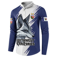 Personalized Canada Northwest Territories Button Sweatshirt White Fox Grunge Stylized