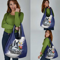 Canada Northwest Territories Grocery Bag White Fox Grunge Stylized