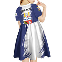 Personalized Canada Northwest Territories Kid Short Sleeve Dress White Fox Grunge Stylized