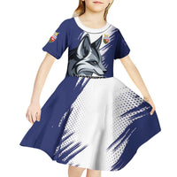 Personalized Canada Northwest Territories Kid Short Sleeve Dress White Fox Grunge Stylized