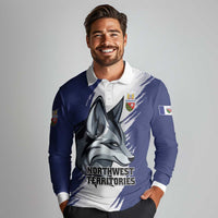 Personalized Canada Northwest Territories Long Sleeve Polo Shirt White Fox Grunge Stylized