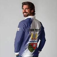 Personalized Canada Northwest Territories Long Sleeve Polo Shirt White Fox Grunge Stylized