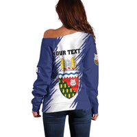 Personalized Canada Northwest Territories Off Shoulder Sweater White Fox Grunge Stylized