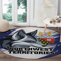 Canada Northwest Territories Round Carpet White Fox Grunge Stylized