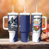 Personalized Canada Northwest Territories Tumbler With Handle White Fox Grunge Stylized