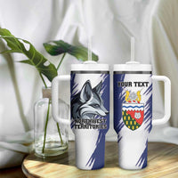 Personalized Canada Northwest Territories Tumbler With Handle White Fox Grunge Stylized