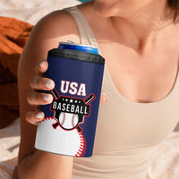 Custom USA 2025 Baseball 4 in 1 Can Cooler Tumbler United States Team For Glory