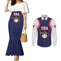 Custom USA 2025 Baseball Couples Matching Mermaid Dress and Long Sleeve Button Shirt United States Team For Glory
