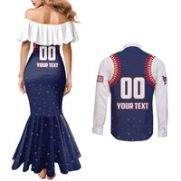 Custom USA 2025 Baseball Couples Matching Mermaid Dress and Long Sleeve Button Shirt United States Team For Glory