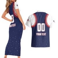 Custom USA 2025 Baseball Couples Matching Short Sleeve Bodycon Dress and Hawaiian Shirt United States Team For Glory