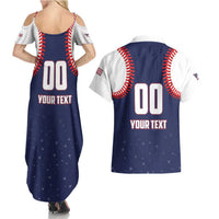 Custom USA 2025 Baseball Couples Matching Summer Maxi Dress and Hawaiian Shirt United States Team For Glory