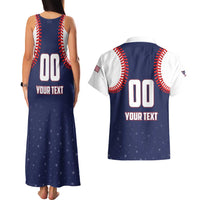 Custom USA 2025 Baseball Couples Matching Tank Maxi Dress and Hawaiian Shirt United States Team For Glory