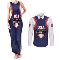 Custom USA 2025 Baseball Couples Matching Tank Maxi Dress and Long Sleeve Button Shirt United States Team For Glory