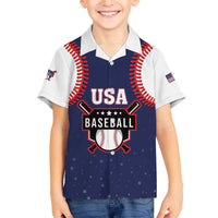 Custom USA 2025 Baseball Family Matching Off The Shoulder Long Sleeve Dress and Hawaiian Shirt United States Team For Glory