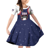 Custom USA 2025 Baseball Family Matching Off Shoulder Short Dress and Hawaiian Shirt United States Team For Glory