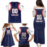 Custom USA 2025 Baseball Family Matching Puletasi and Hawaiian Shirt United States Team For Glory