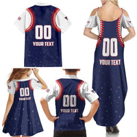 Custom USA 2025 Baseball Family Matching Summer Maxi Dress and Hawaiian Shirt United States Team For Glory
