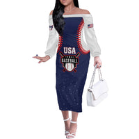 Custom USA 2025 Baseball Off The Shoulder Long Sleeve Dress United States Team For Glory