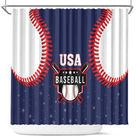 USA 2025 Baseball Shower Curtain United States Team For Glory